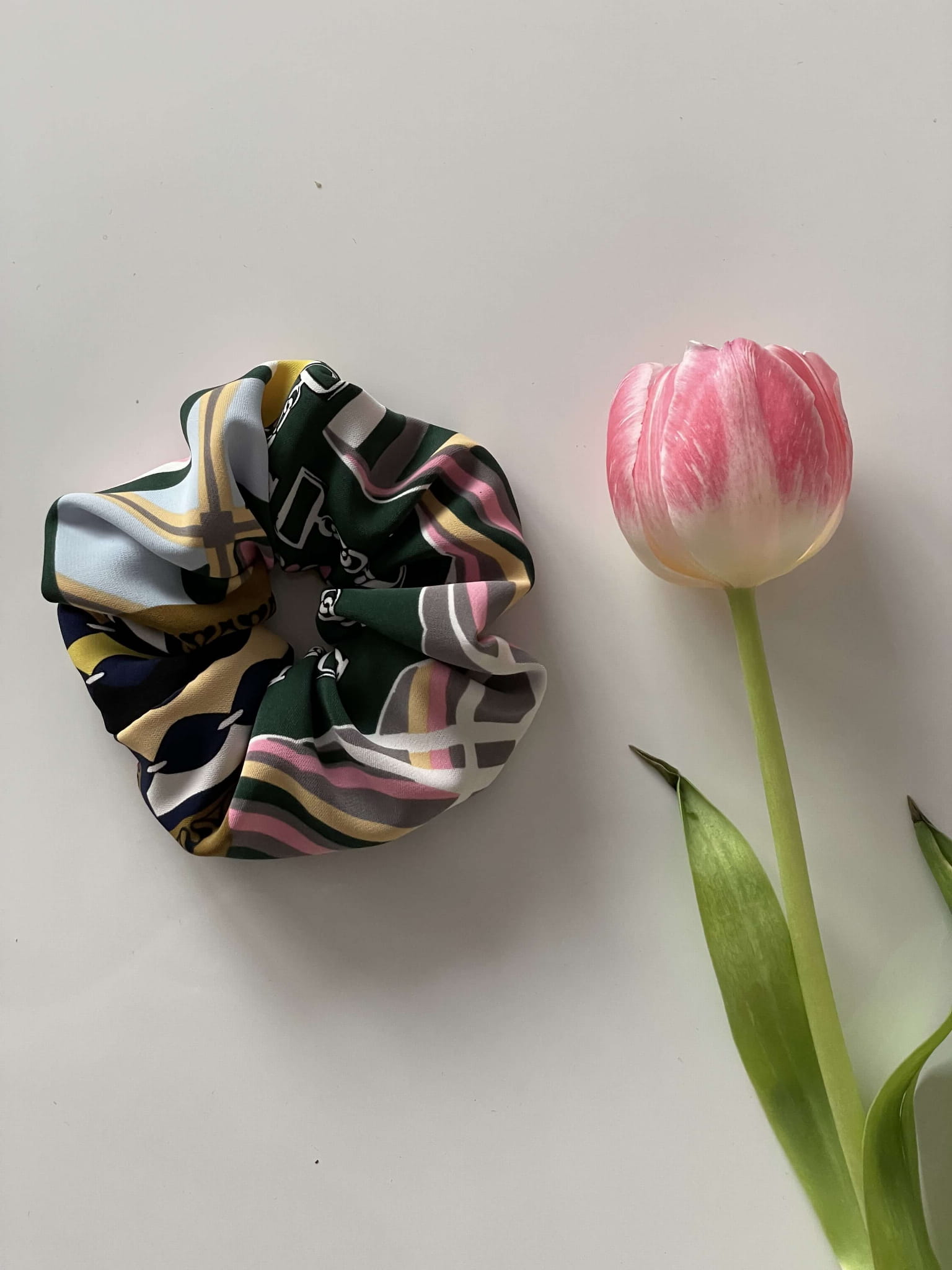 Kolorowa gumka do włosów we wzory XXL OVERSIZE WIOSNA