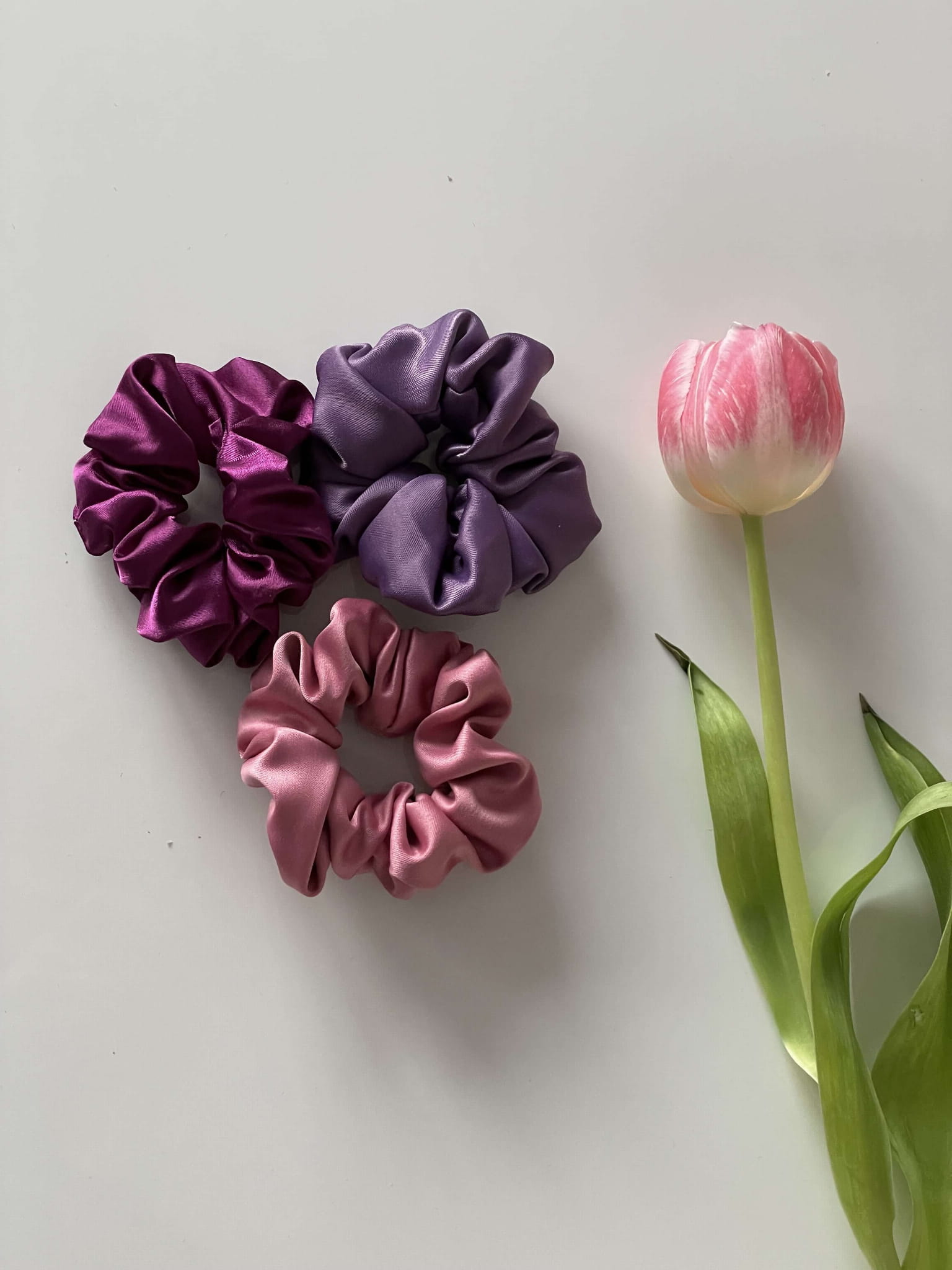 Zestaw satynowych gumek do włosów XXL OVERSIZE WIOSNA