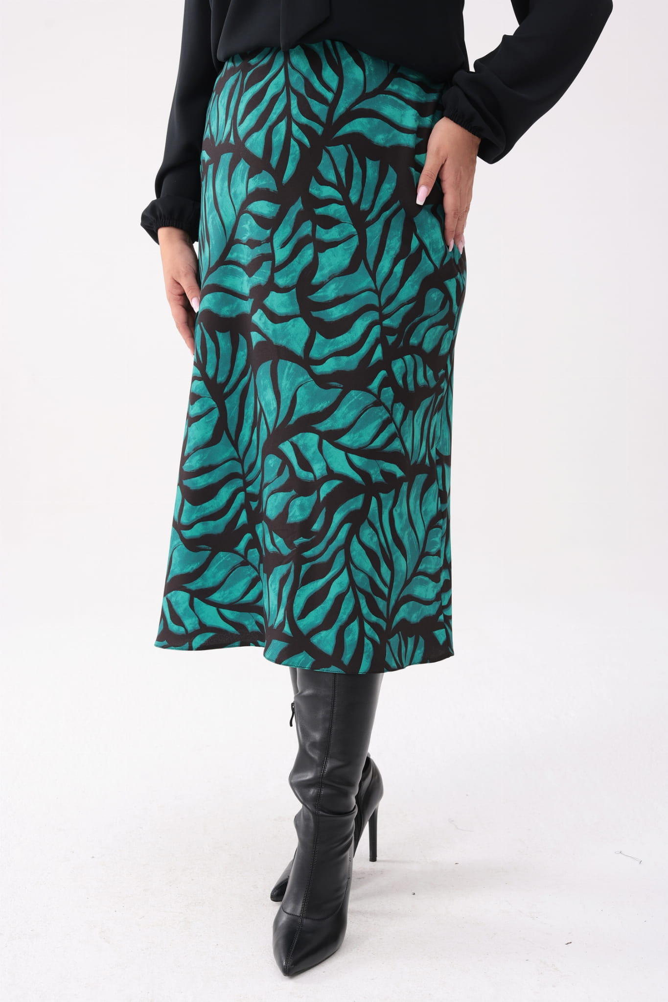 Elegancka zielona spódnica Tigra PLUS SIZE XXL OVERSIZE