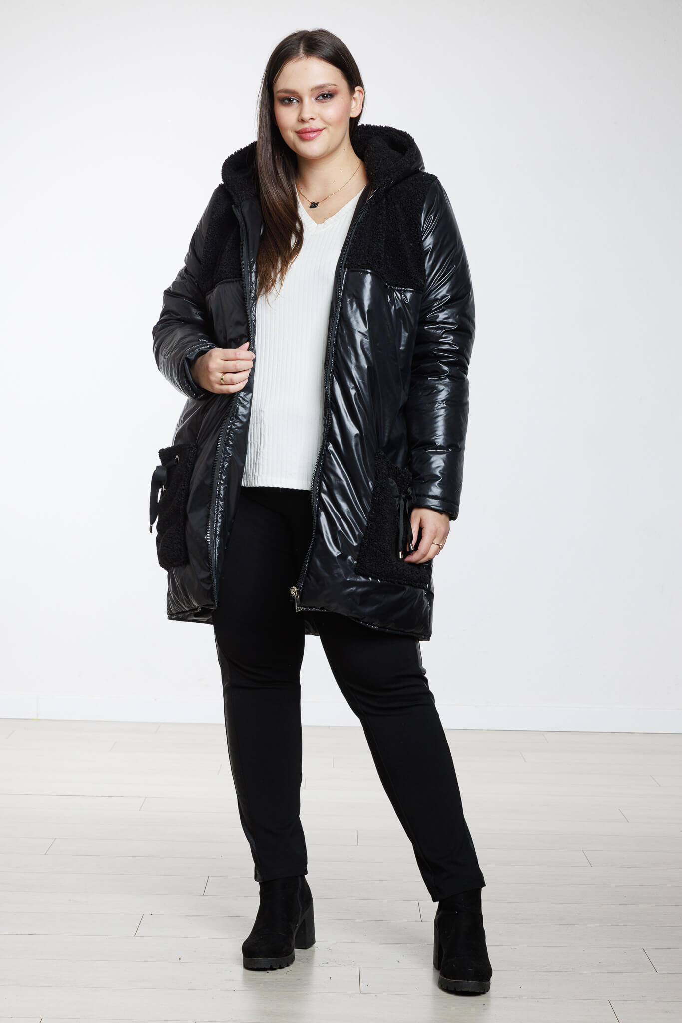 Czarna kurtka Rosy XXL OVERSIZE JESIEŃ ZIMA