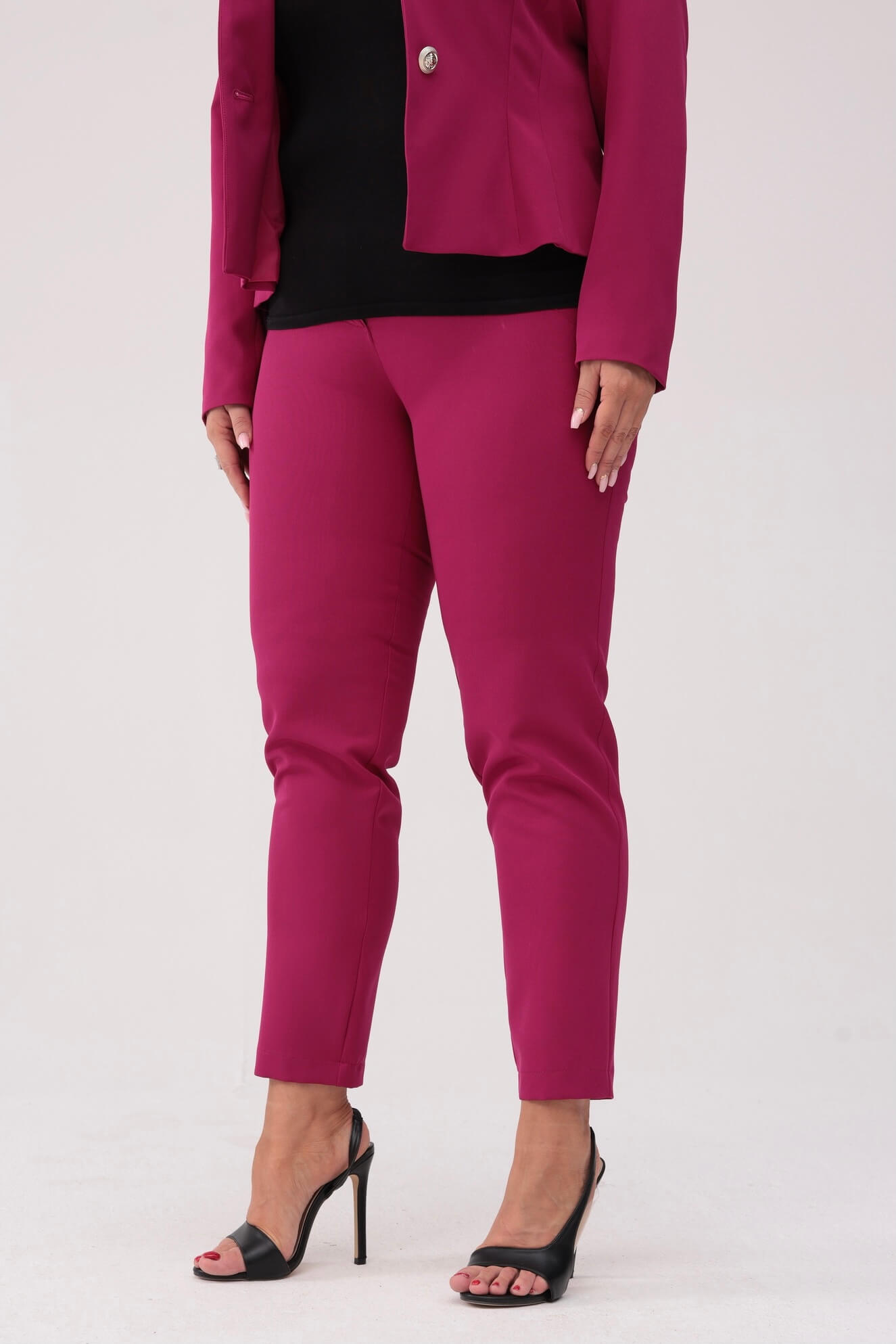 Eleganckie biznesowe spodnie Amelia w kolorze głębokiej fuksji PLUS SIZE XXL OVERSIZE WIOSNA