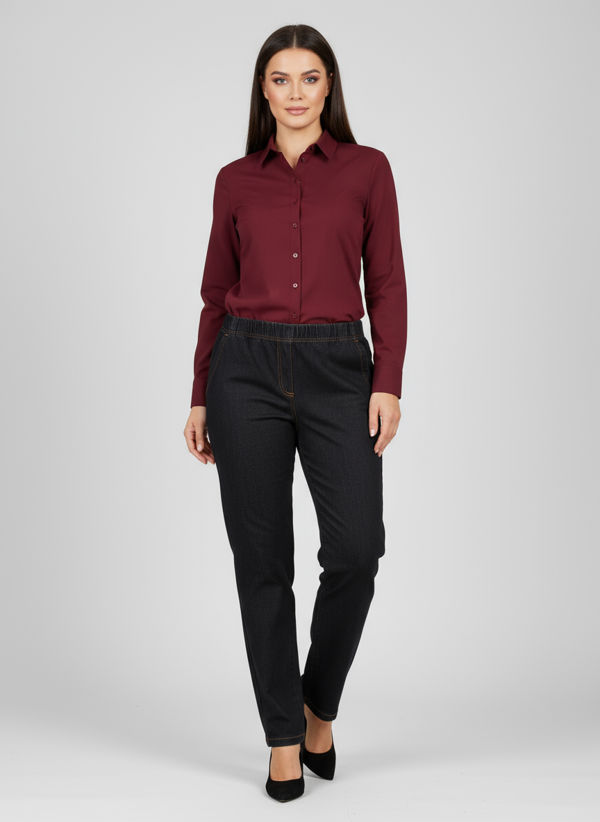 Eleganckie grafitowe spodnie Jeangaliny02 o kroju regular PLUS SIZE XXL OVERSIZE JESIEŃ