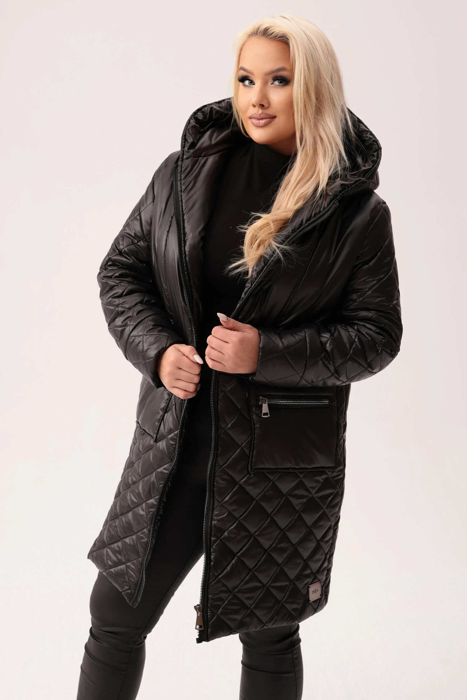 Czarna pikowana kurtka Rio - styl i ciepło na każdą pogodę PLUS SIZE XXL OVERSIZE JESIEŃ ZIMA