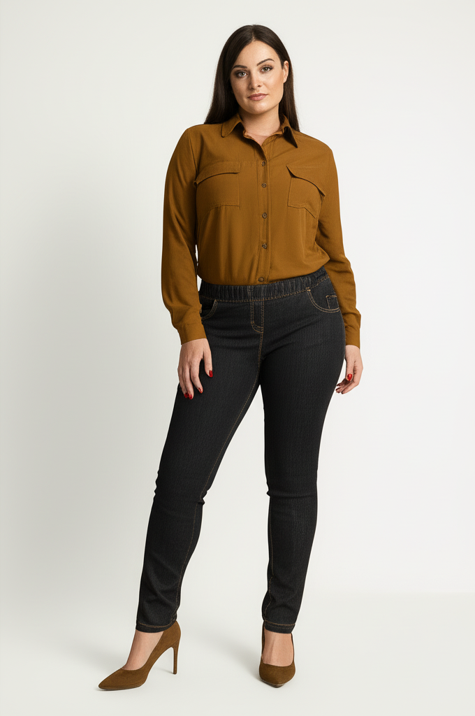 Eleganckie grafitowe spodnie Jeangaliny01 o kroju slim fit PLUS SIZE XXL OVERSIZE JESIEŃ