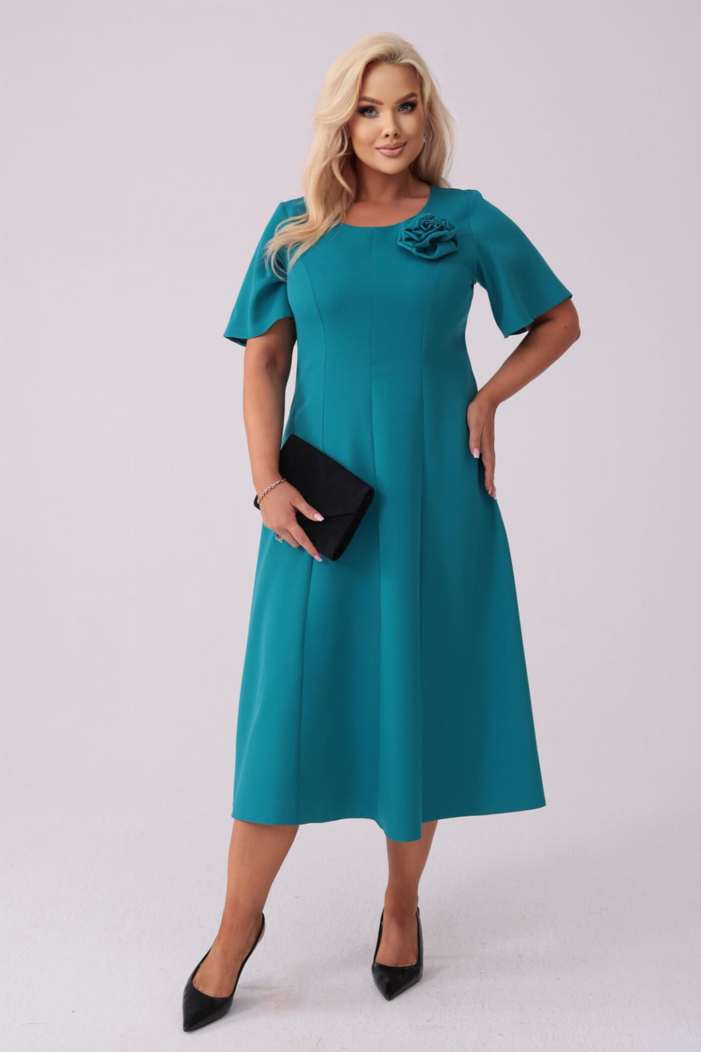 Elegancka sukienka Doris na wesele w odcieniach zieleni PLUS SIZE XXL