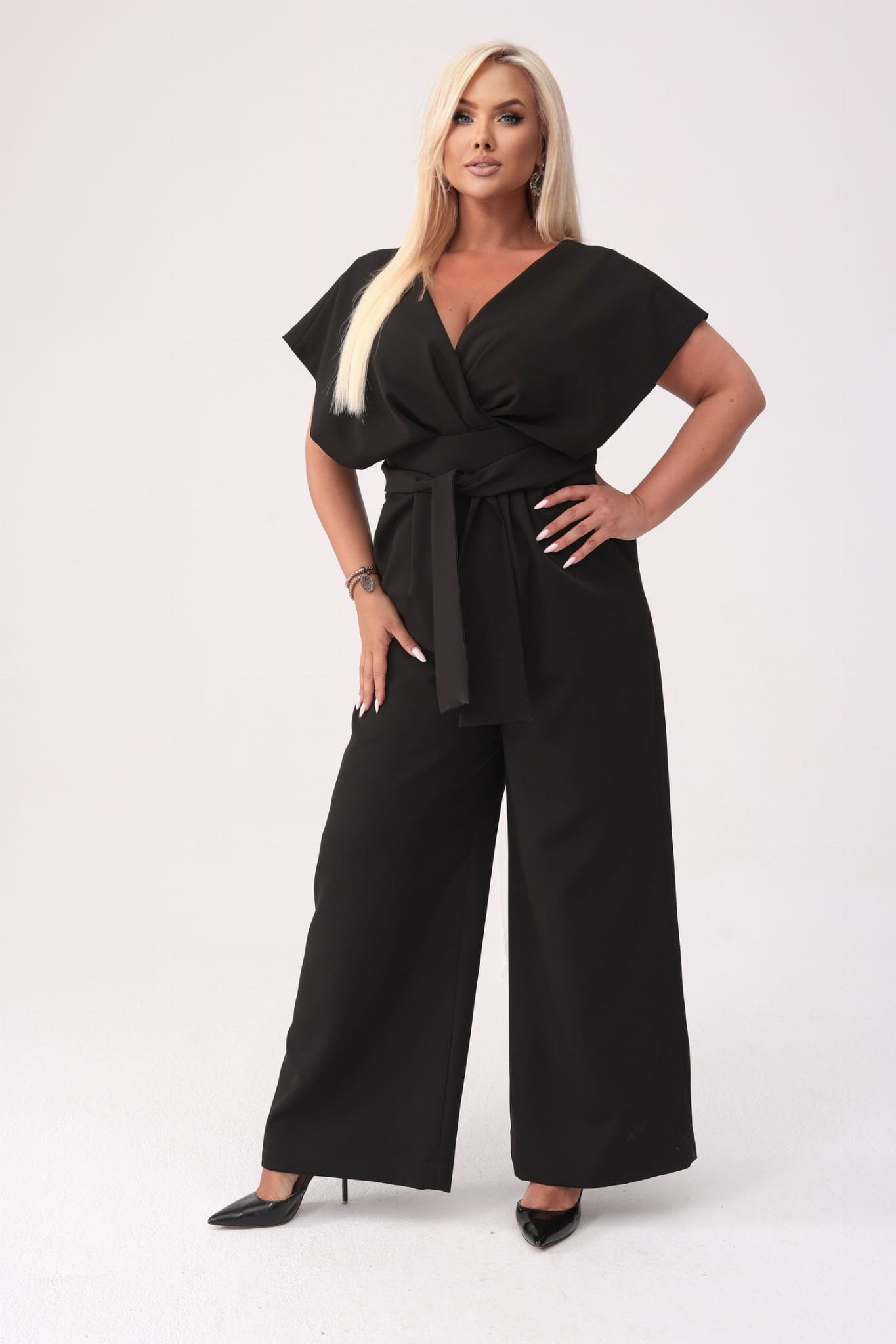 Elegancki czarny kombinezon Valentina XXL OVERSIZE JESIEŃ