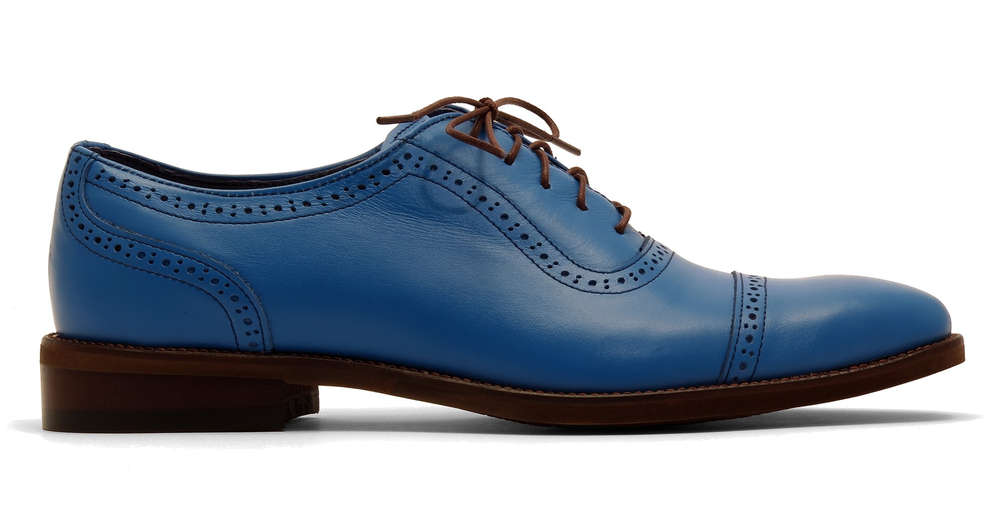 Niebieskie eleganckie buty męskie Brogsy Modini T231