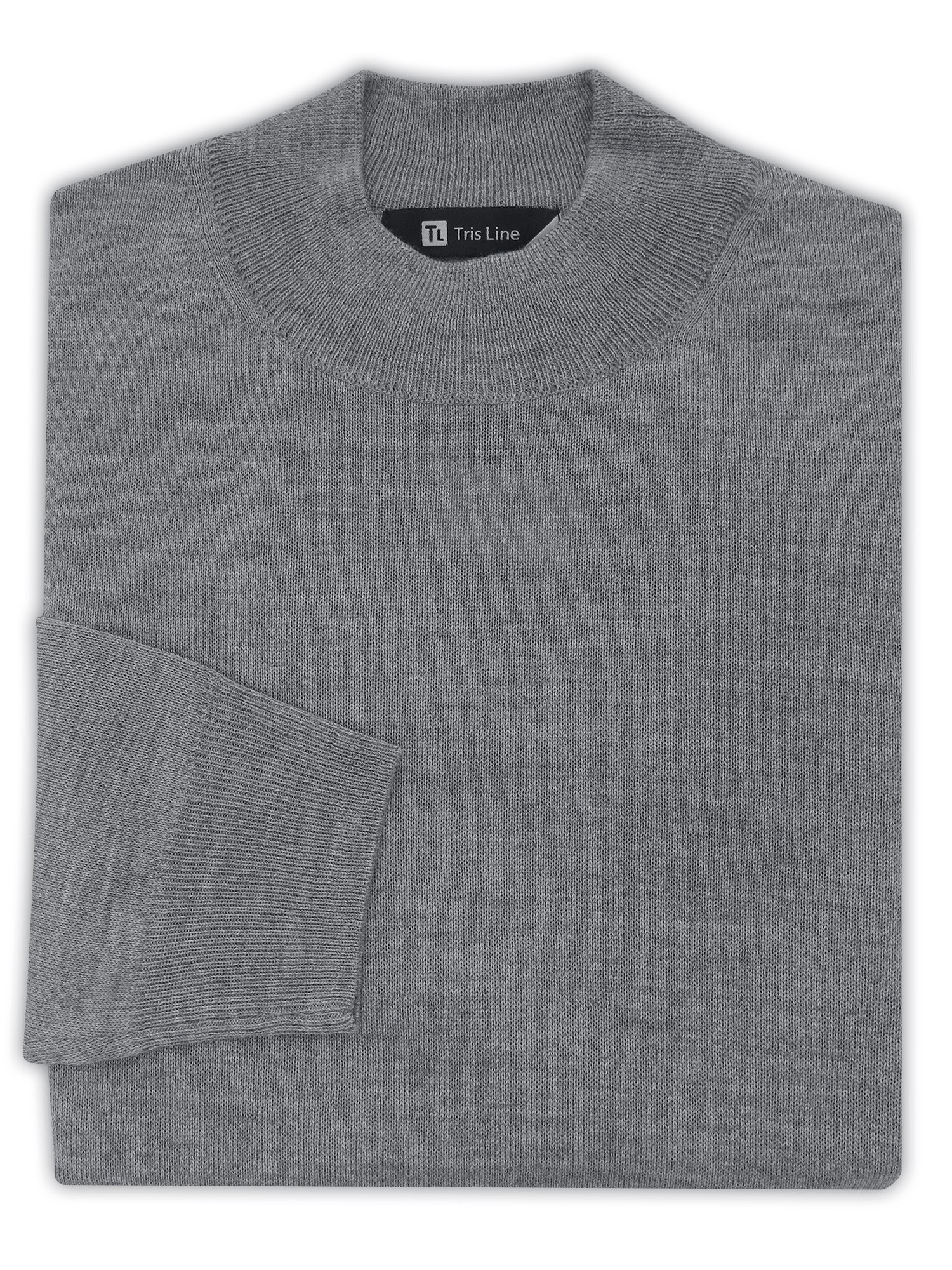 Szary sweter męski - półgolf SW89