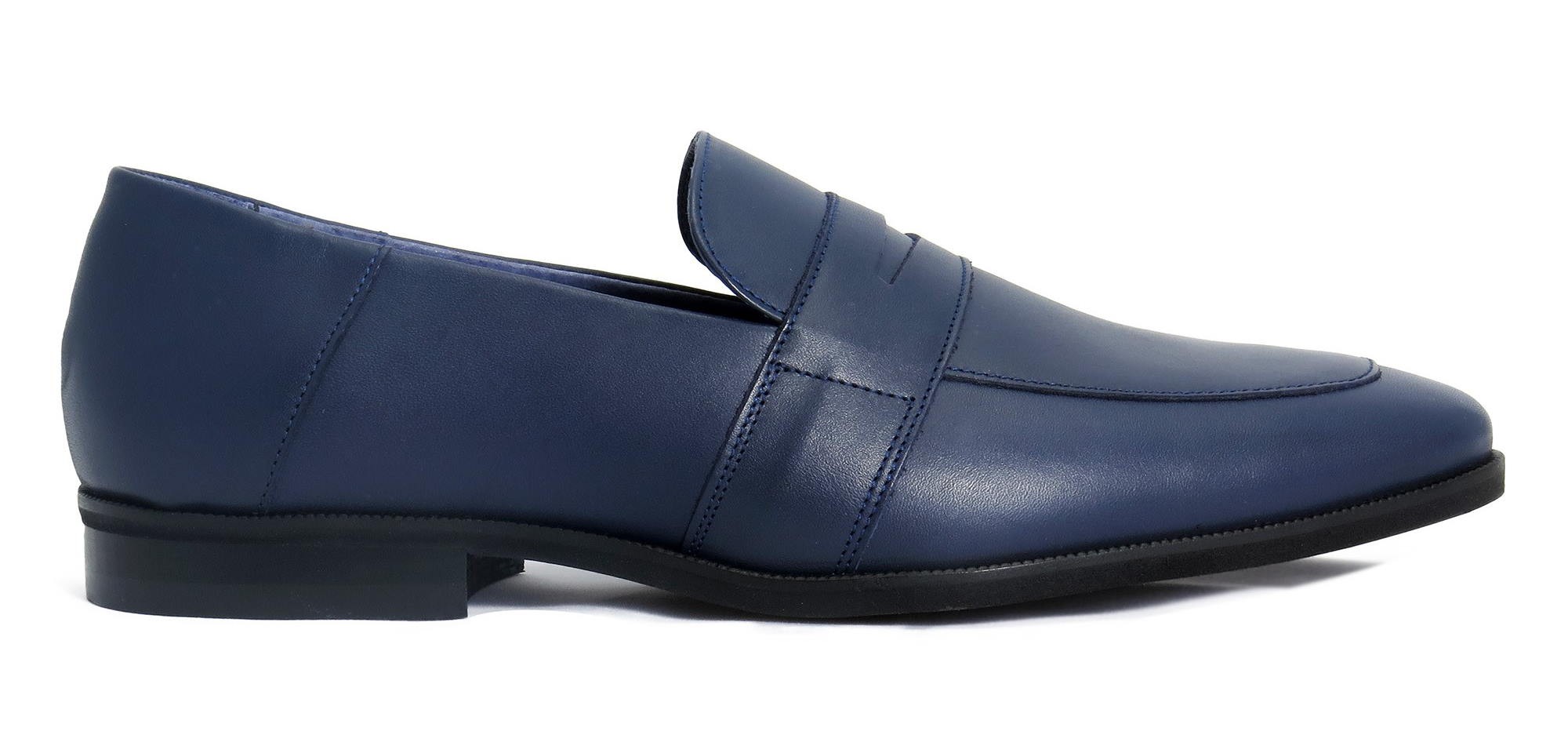 Granatowe loafersy - wsuwane buty męskie - penny loafers T216