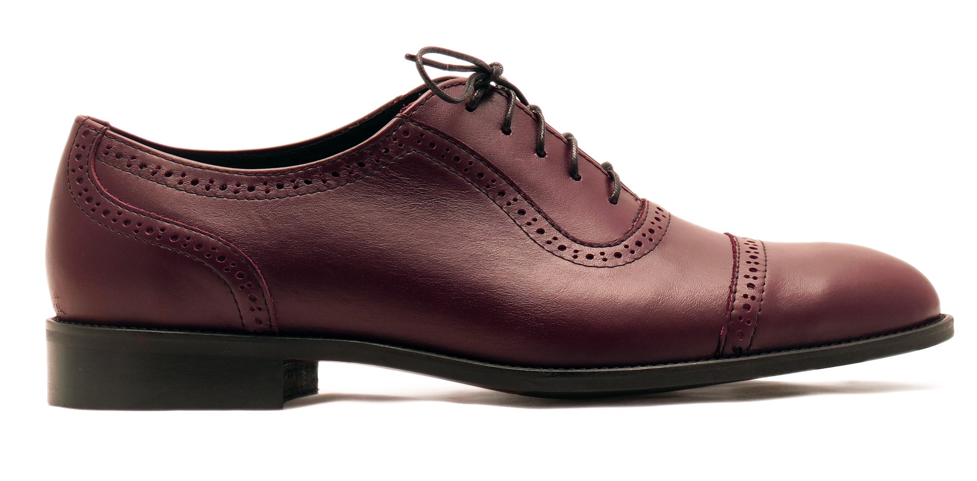 Bordowe półbuty męskie- brogsy Modini T224