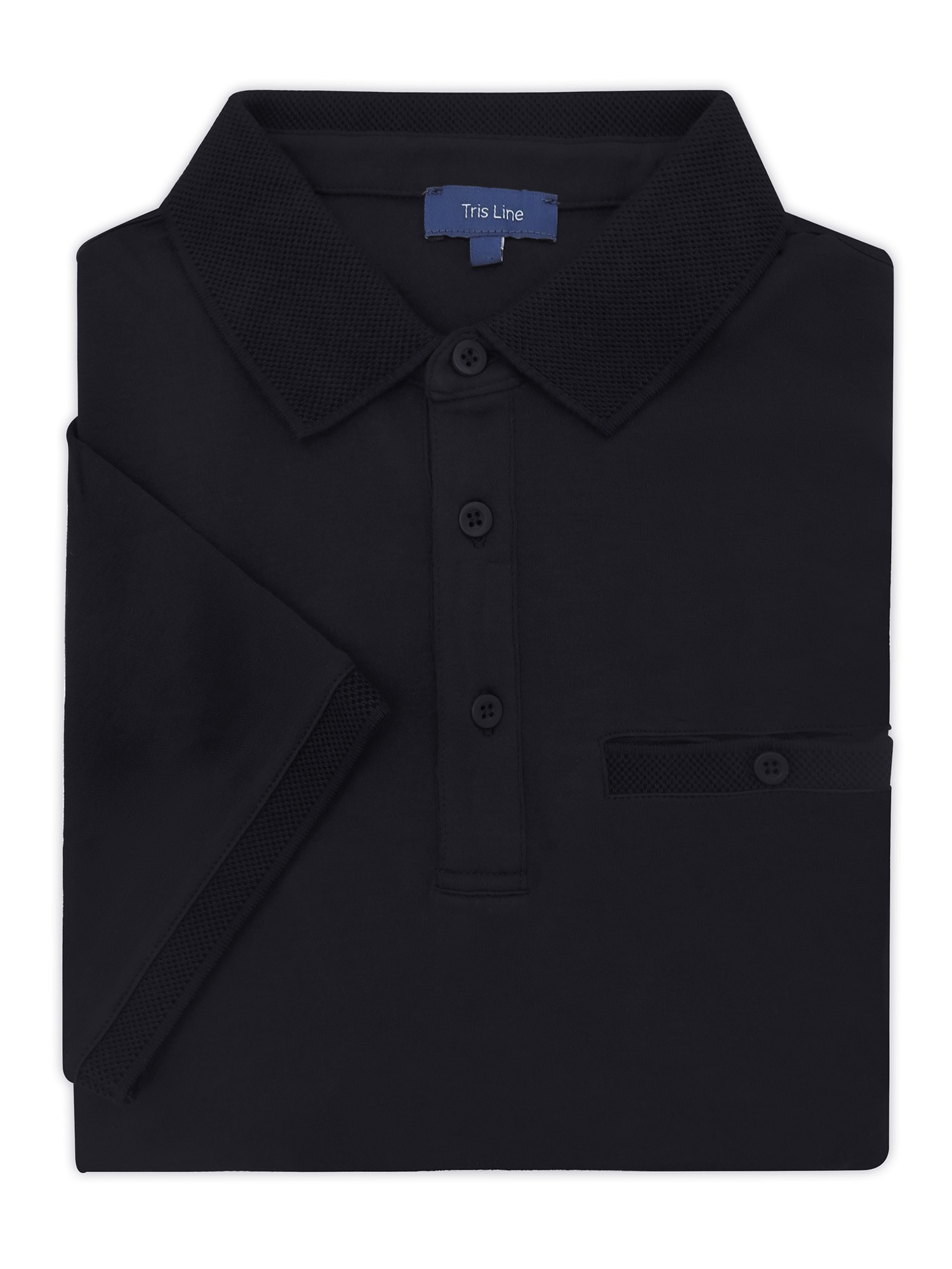 Czarna męska bawełniana koszulka polo - KP30