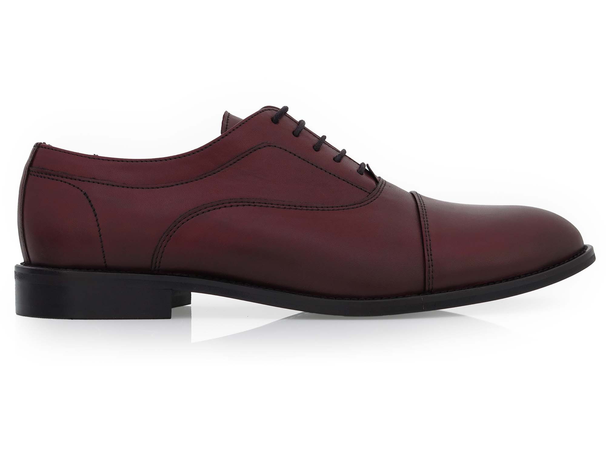 Bordowe półmatowe wiedenki/oxfordy T161