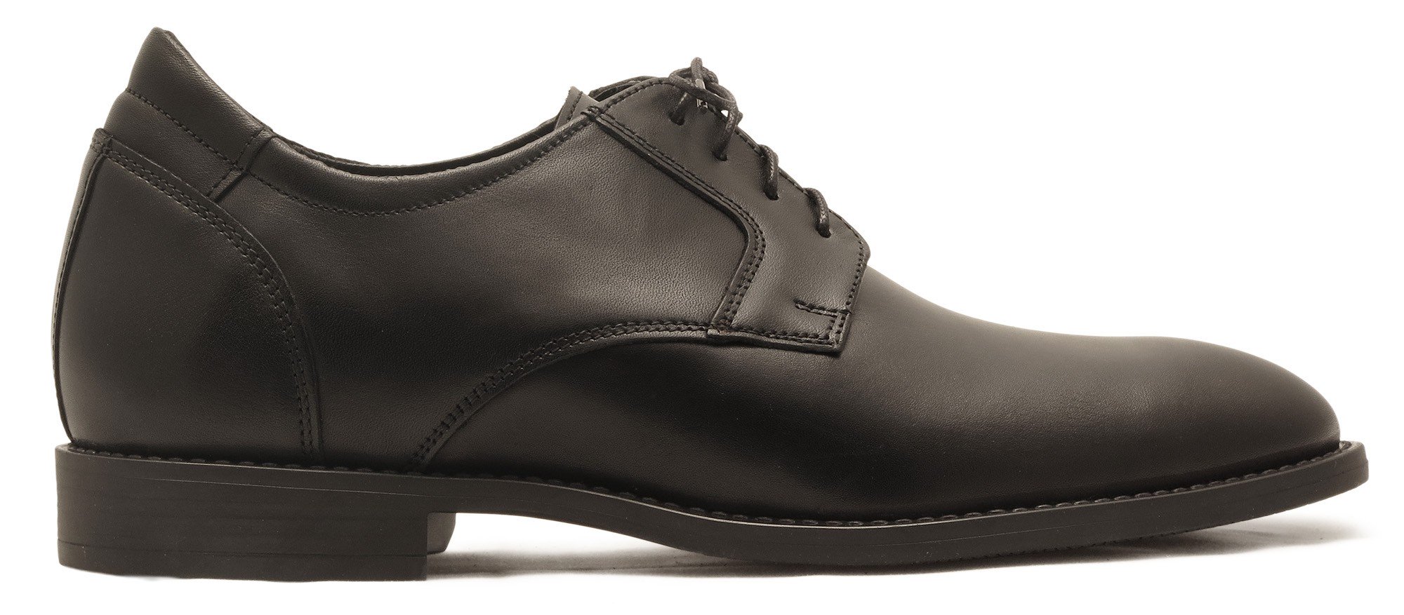 Czarne podwyższające eleganckie buty męskie +6cm T228