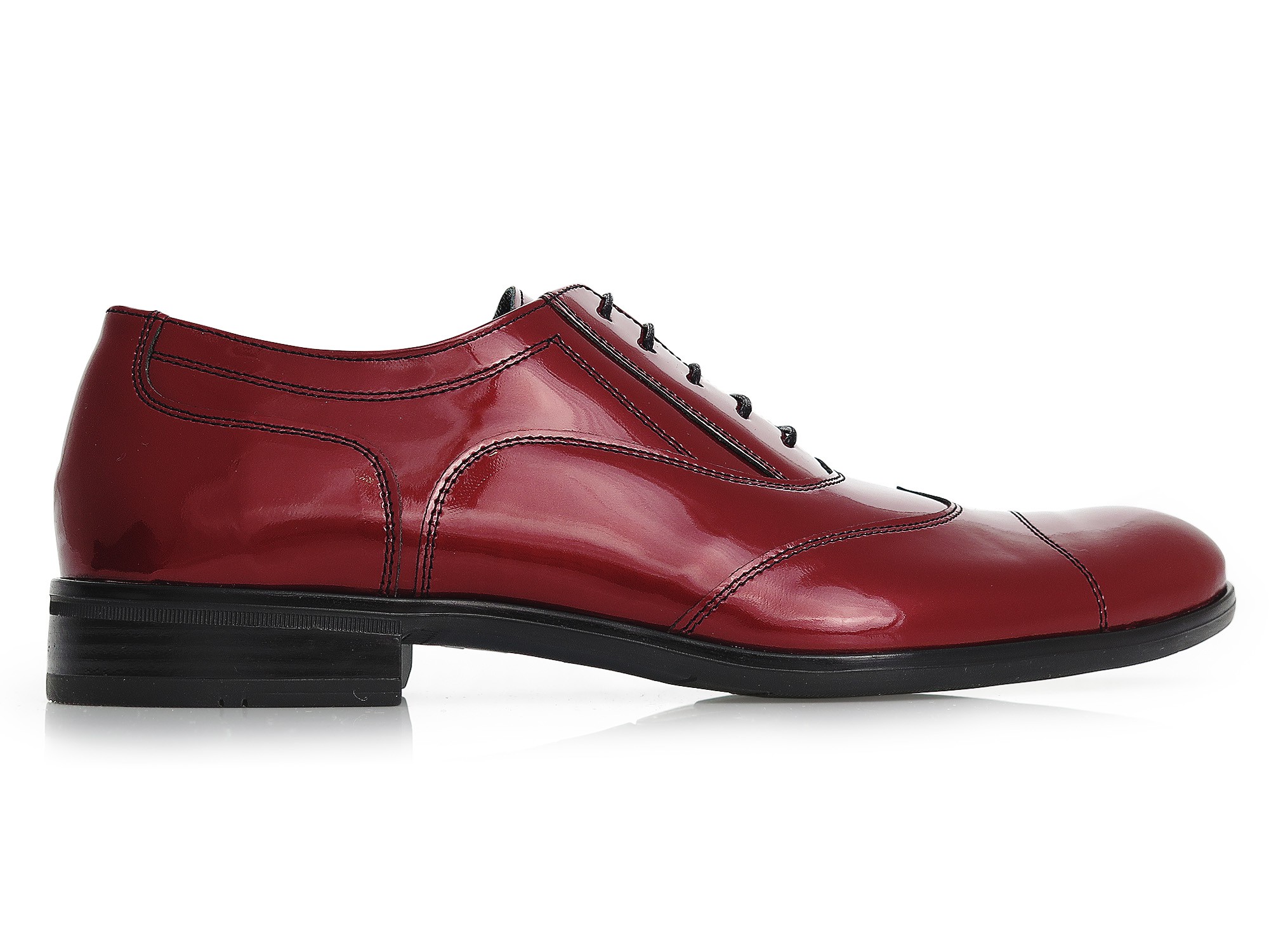 Bordowe lakierowane obuwie męskie - Austerity T177