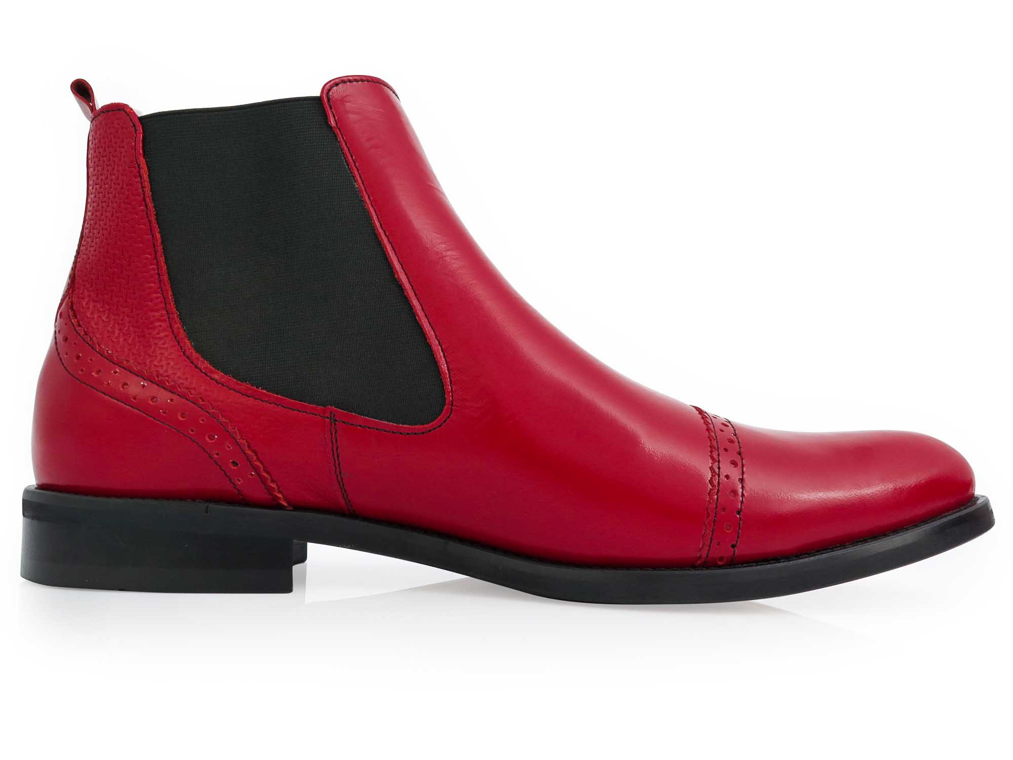 Modne czerwone męskie buty zimowe - sztyblety BZ9