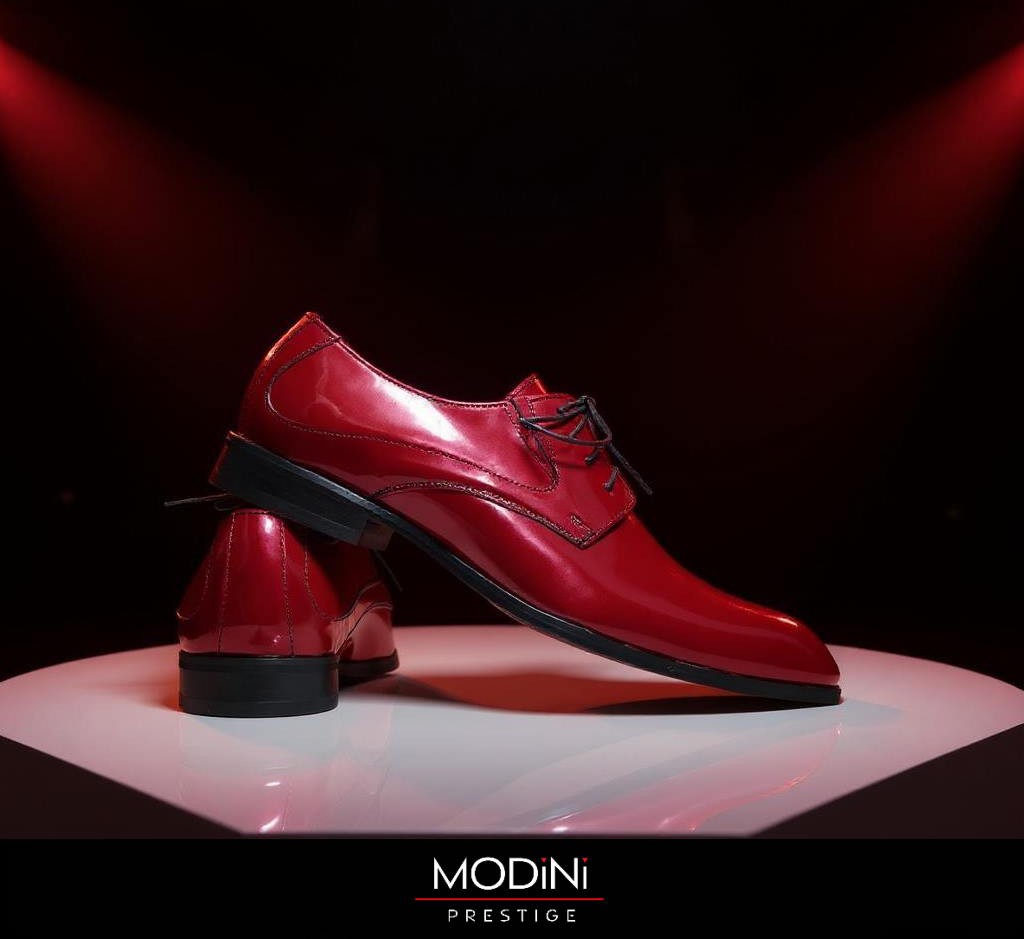 Bordowe lakierki męskie T192