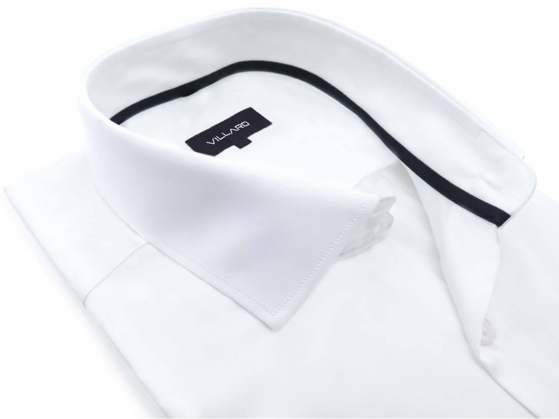 Biała elastyczna koszula męska z długim rękawem 007