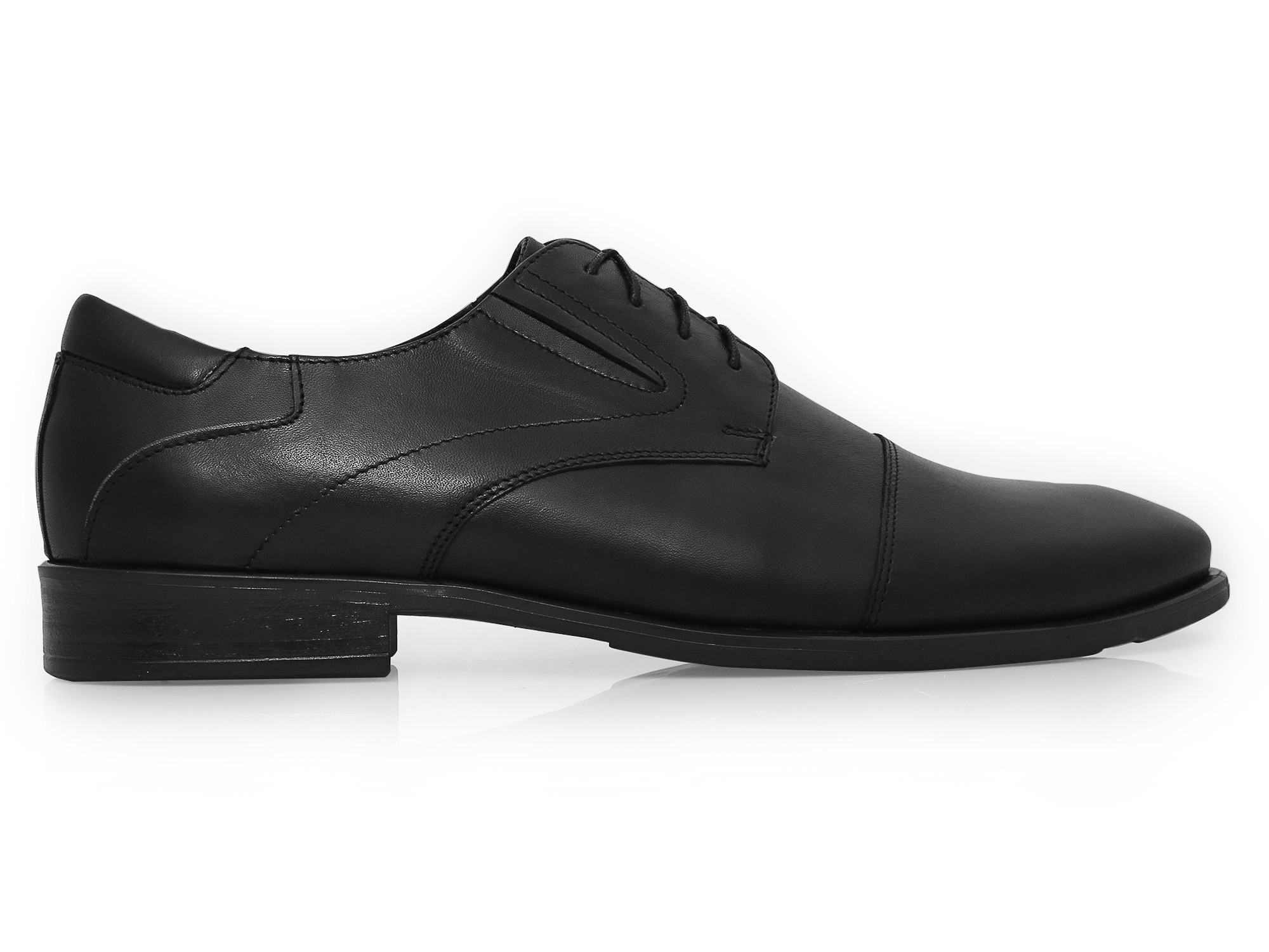 Czarne półmatowe obuwie wizytowe na szerszą stopę T184