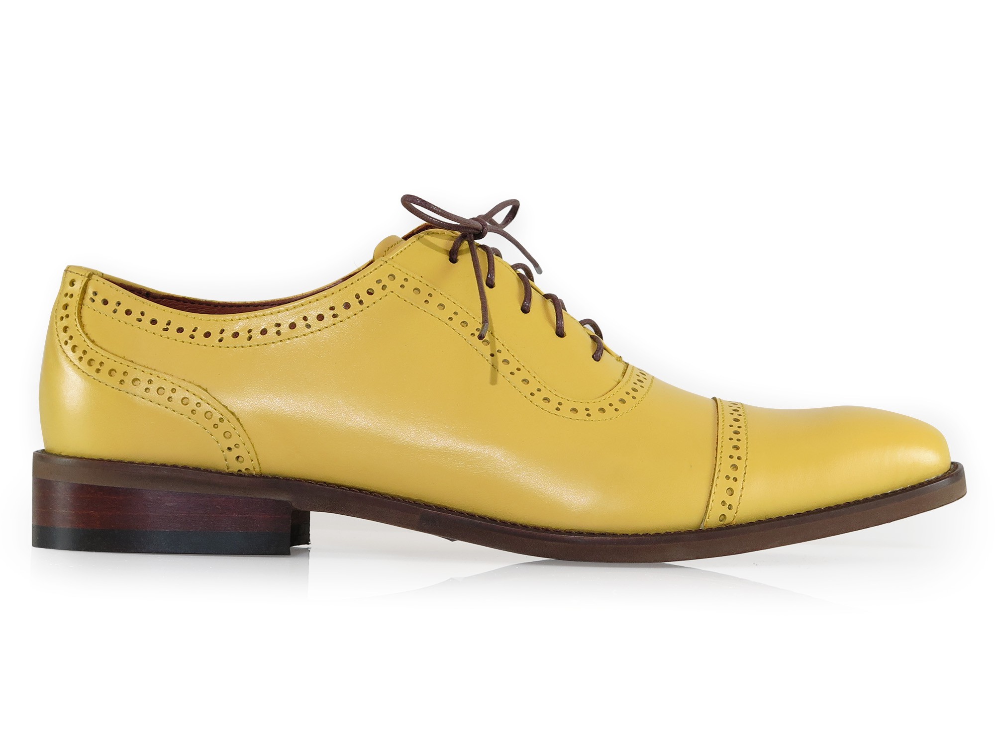 Żółte buty męskie Brogsy Modini - Adelaide T212