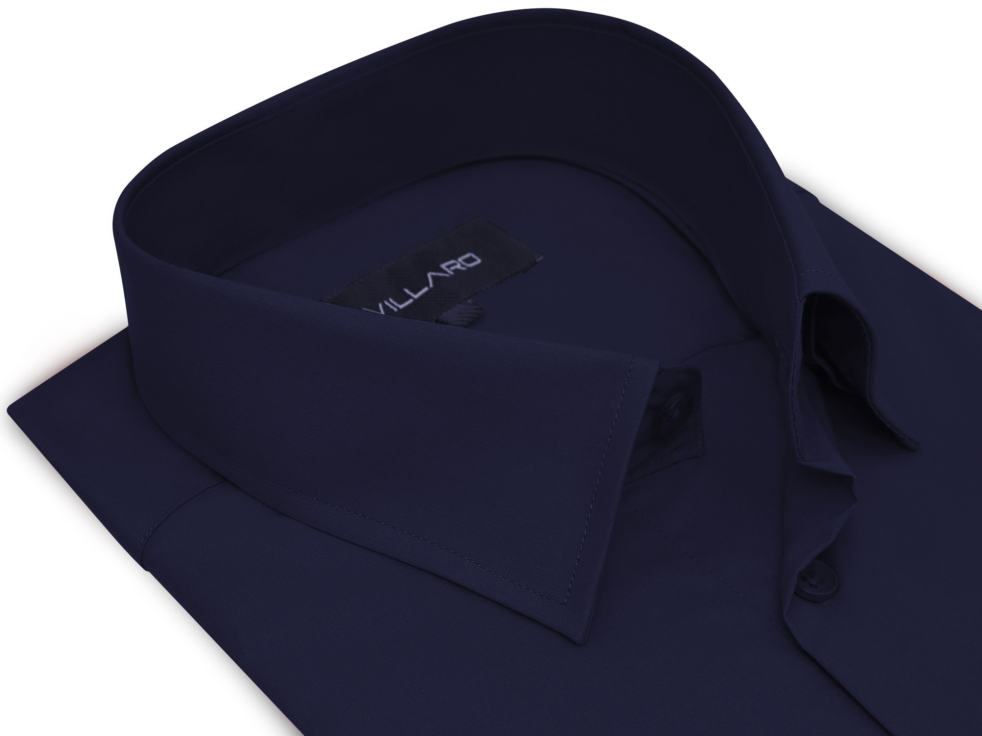 Granatowa gładka koszula męska z długim rękawem 03L