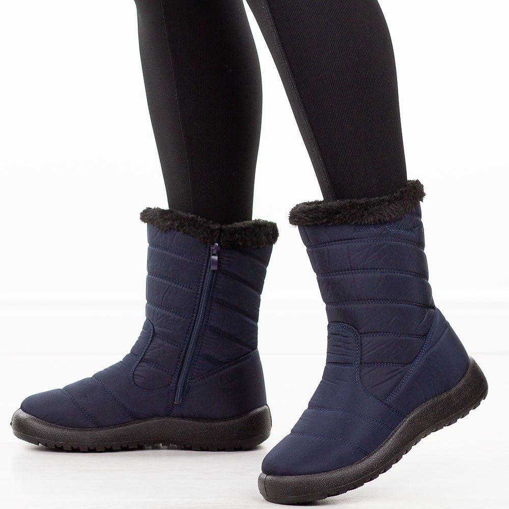 Granatowe zimowe wodoodporne śniegowce damskie Jezzi 74839-2