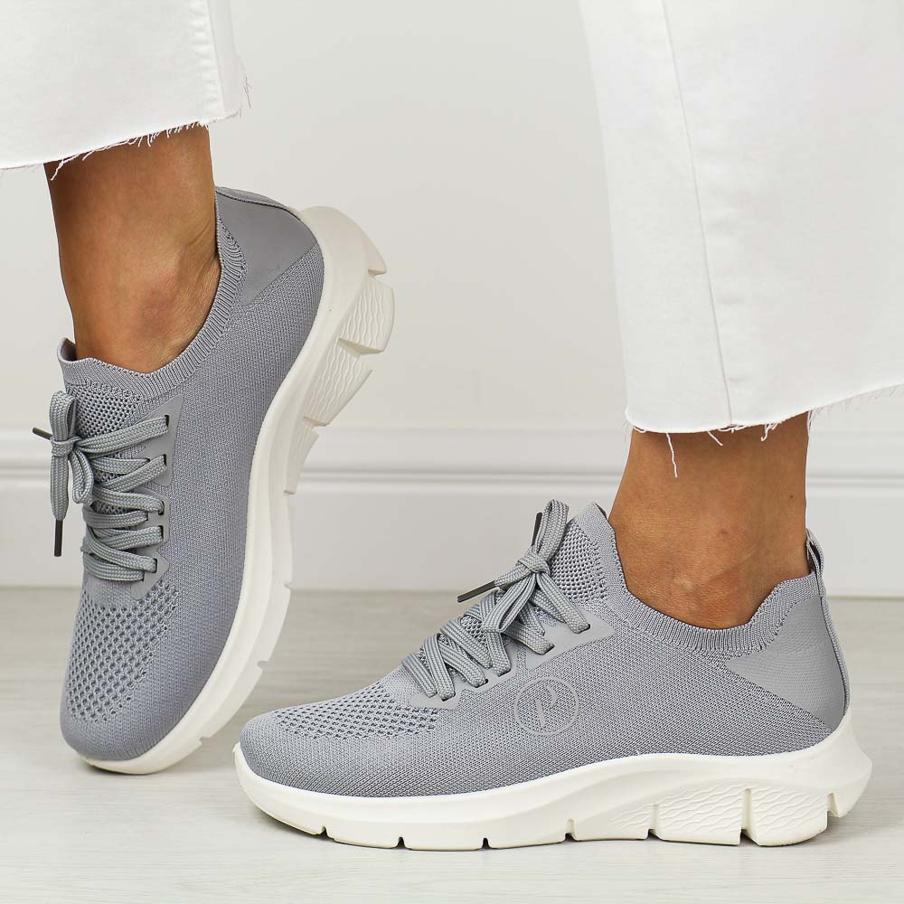 Szare sportowe buty damskie Potocki 01303