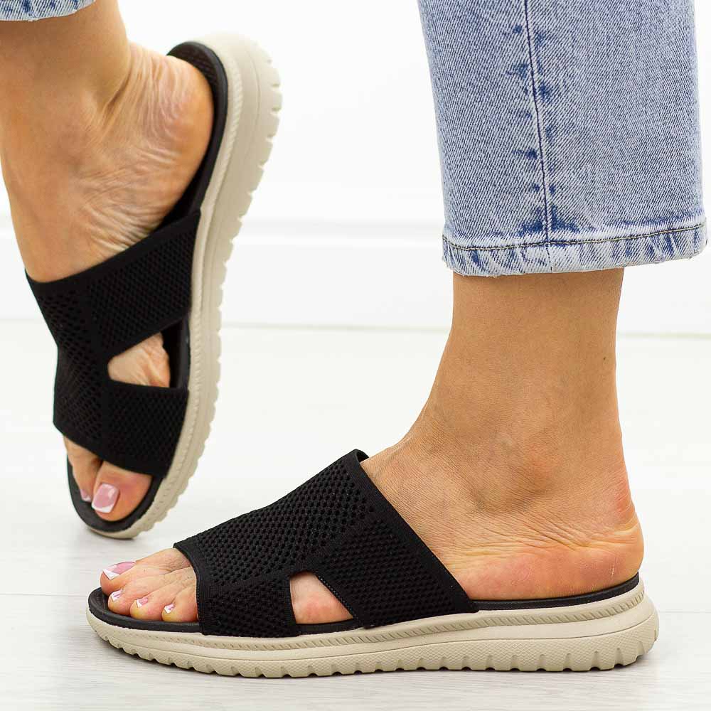 Czarne lekkie klapki damskie Sergio Leone kl064h