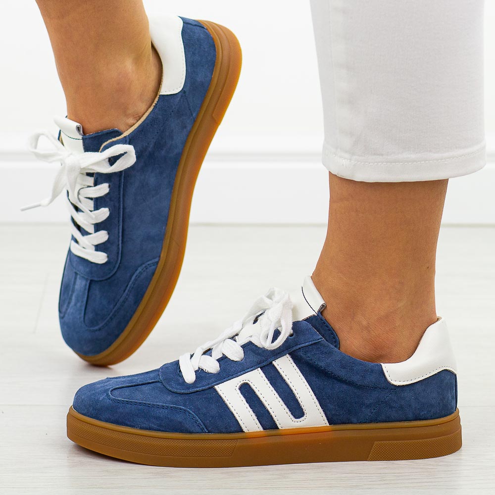 Granatowe skórzane półbuty damskie Filippo Dp6742/25