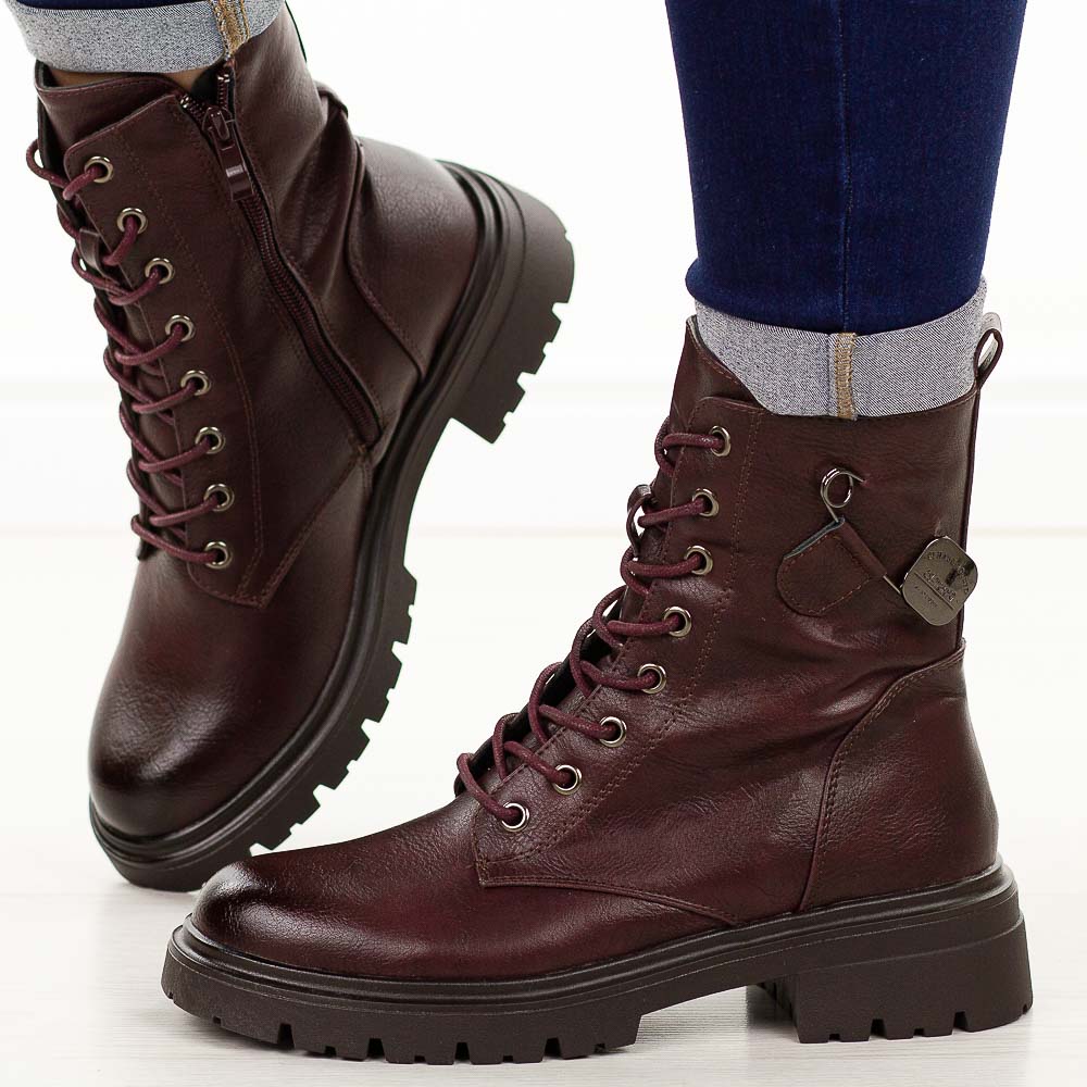 Bordowe trapery damskie M.Daszyński 2508-4