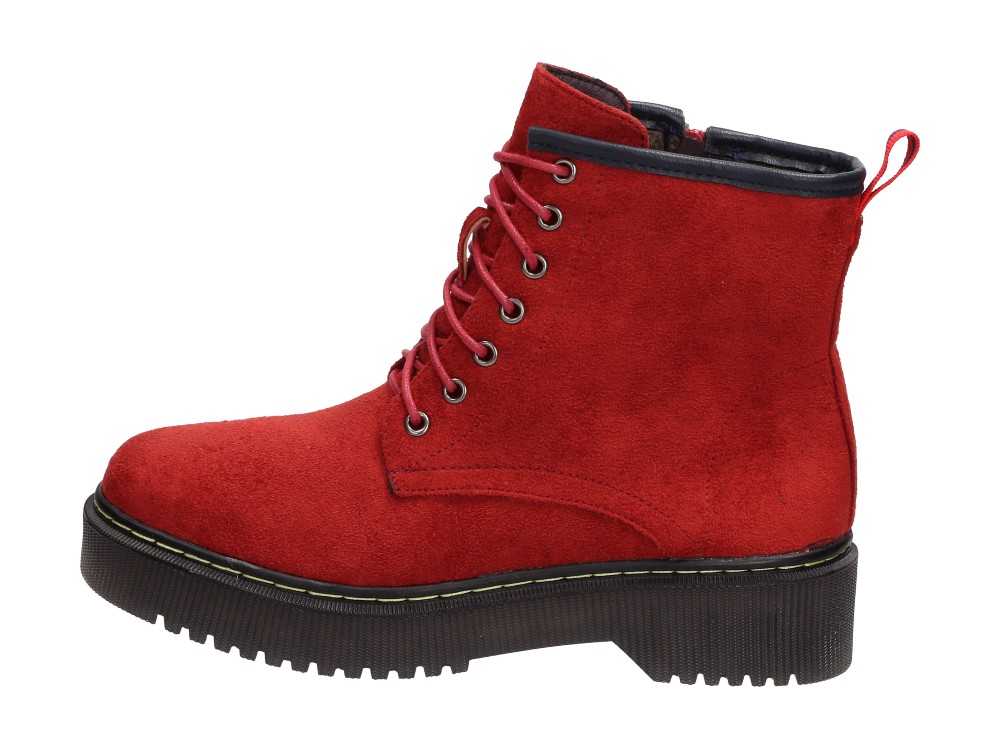 Czerwone glany damskie zimowe SABATINA DM20-262 M