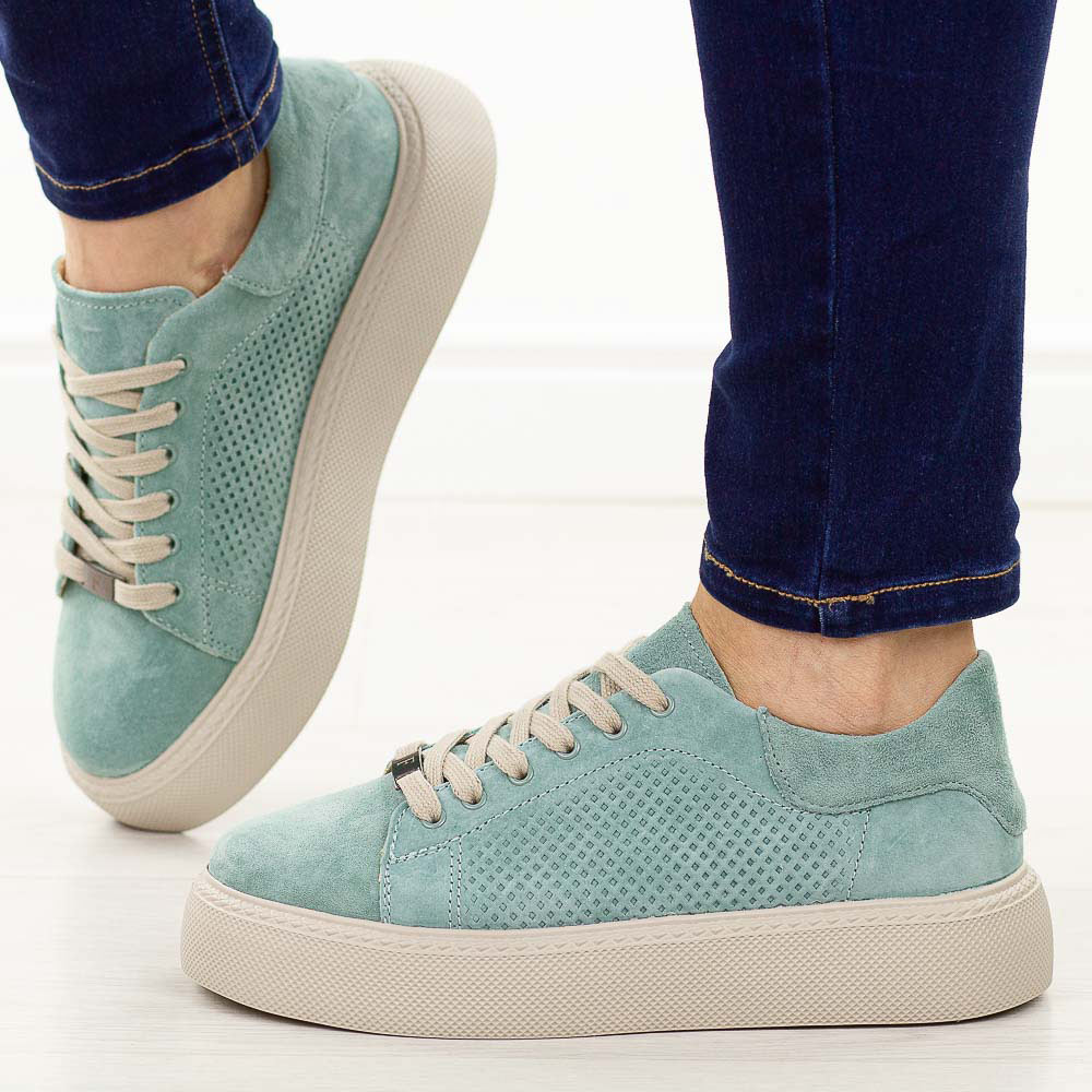 Zielone skórzane półbuty damskie Filippo Dp7502/26