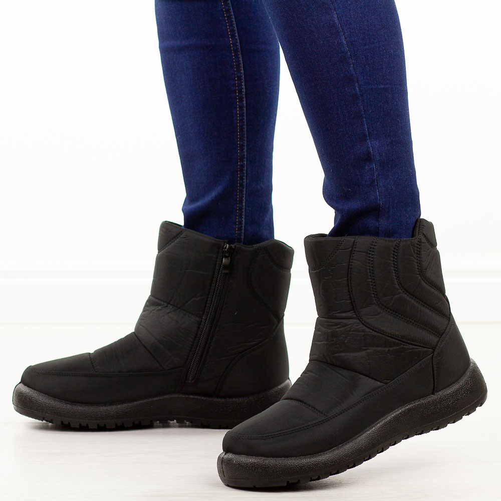 Czarne ciepłe botki damskie Potocki 33309