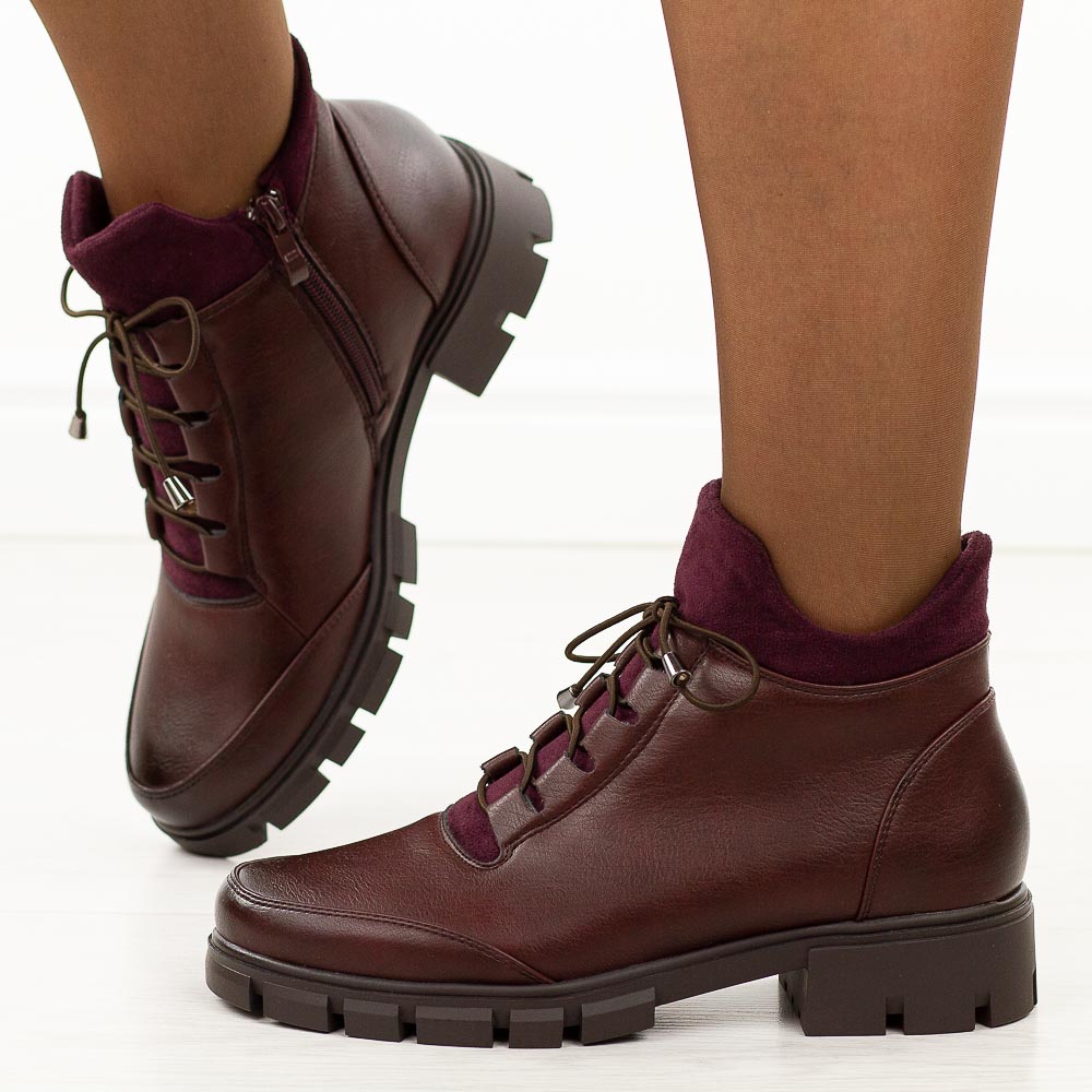 Bordowe trapery damskie Jezzi 23123-12