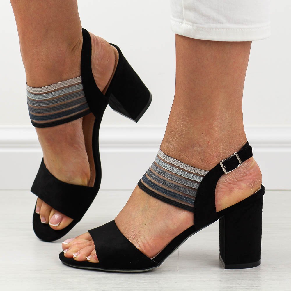 Czarne sandały damskie Sergio Leone Sk867 Mic