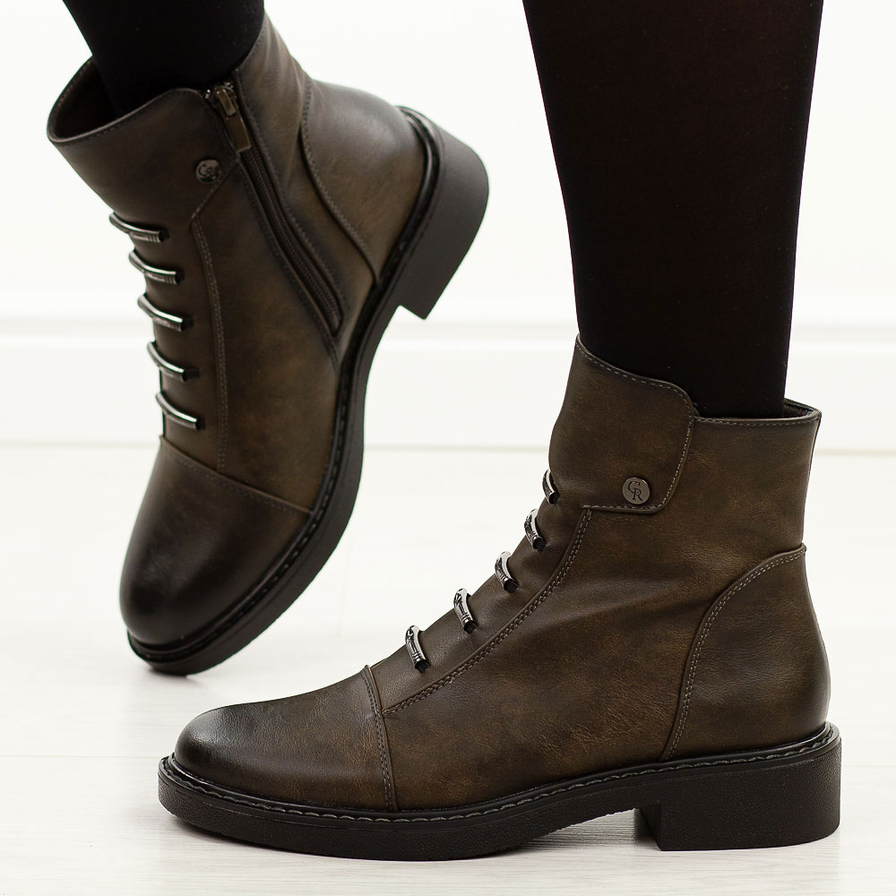 Szare płaskie botki damskie Jezzi asa252-5