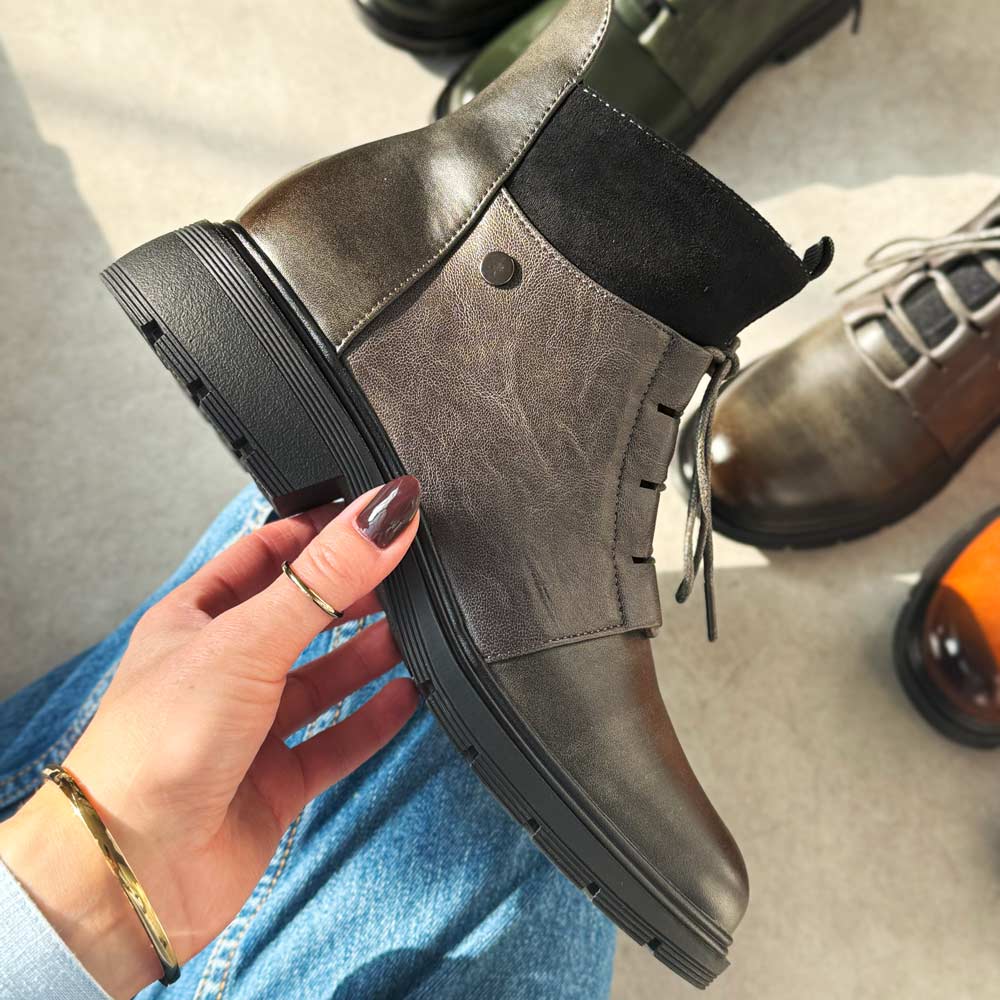 Szare botki damskie M.Daszyński 2501-2