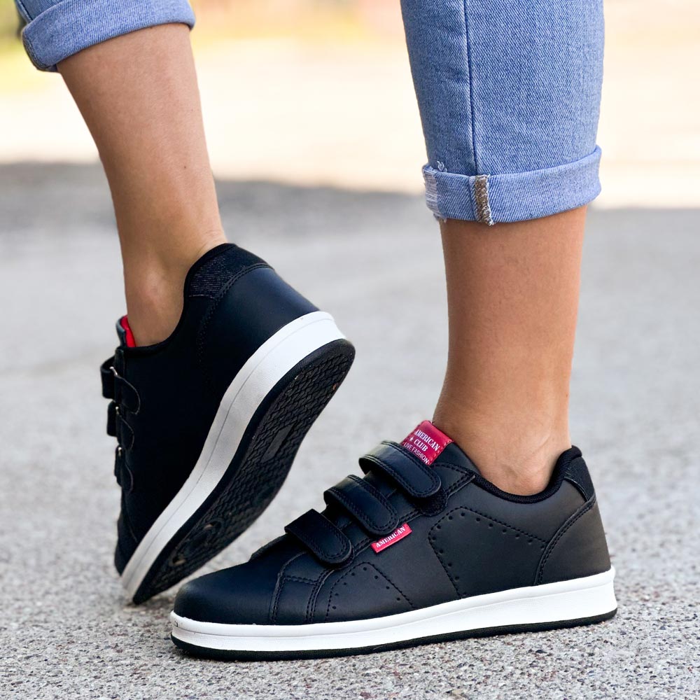 Czarne sportowe buty dziecięce American Club Es80/22