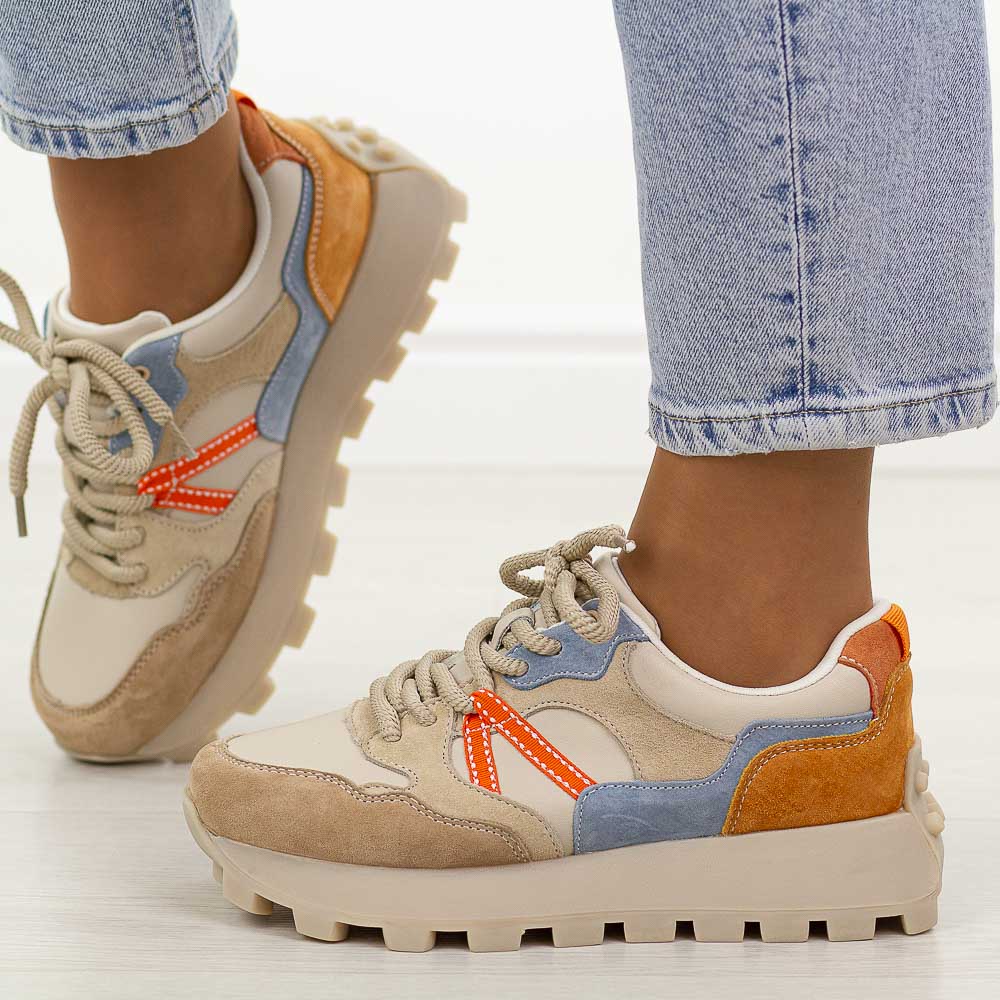 Beżowe skórzane półbuty damskie Filippo Dp7559/26