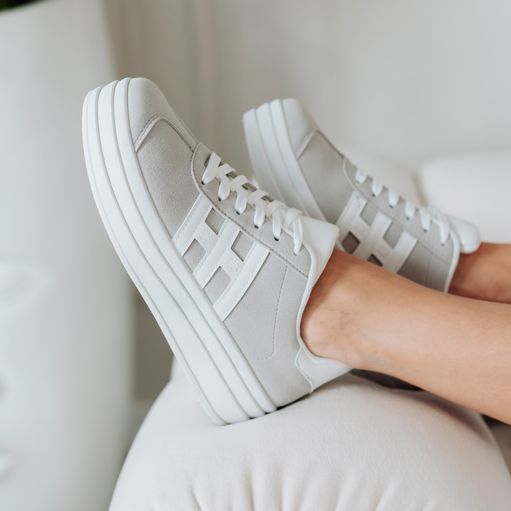 Szare sneakersy damskie Jezzi News 9089