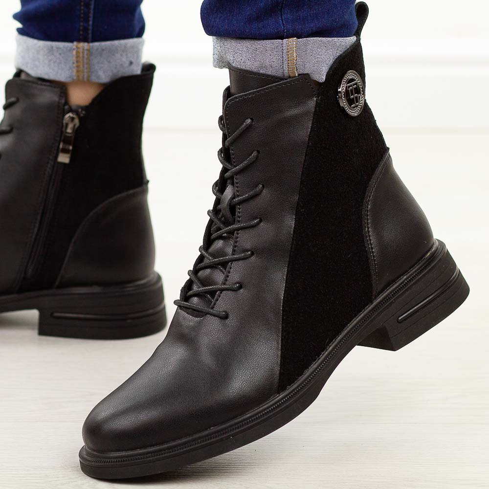 Czarne skórzane botki damskie T.Sokolski Z25-309