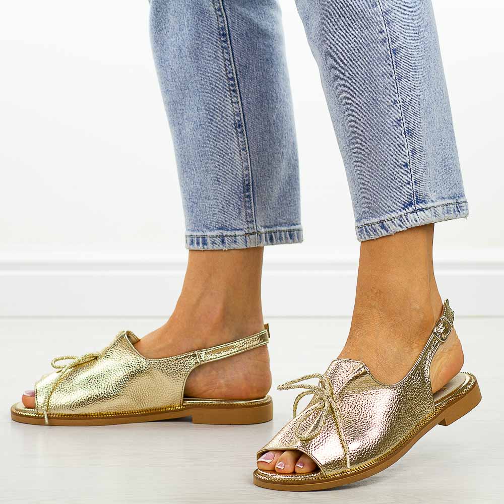 Złote Polskie sandały damskie Suzana Val