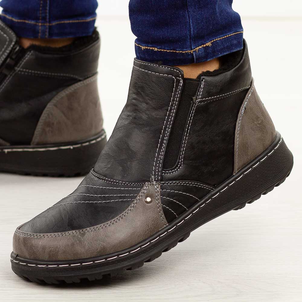 Czarne botki damskie Potocki 90348