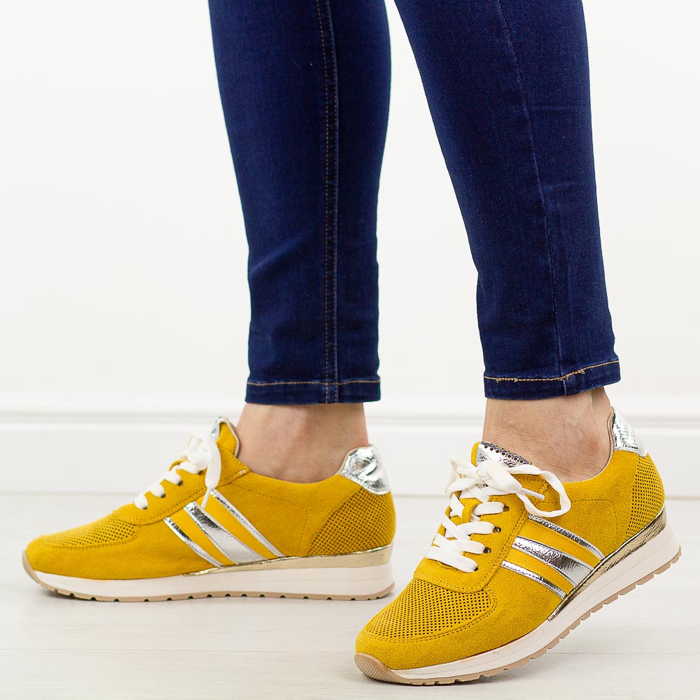 Żółte sneakersy damskie, półbuty M.Daszyński 2169-2