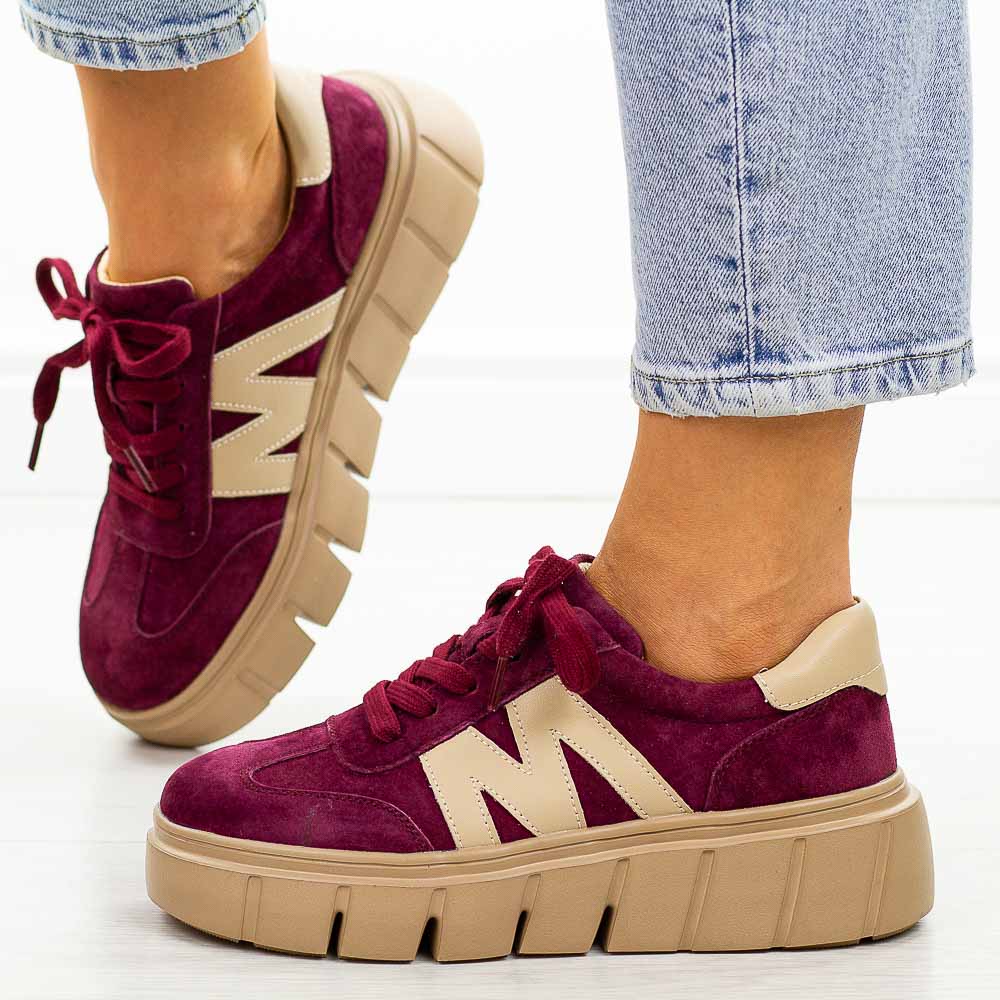 Bordowe skórzane półbuty damskie Vinceza 79561