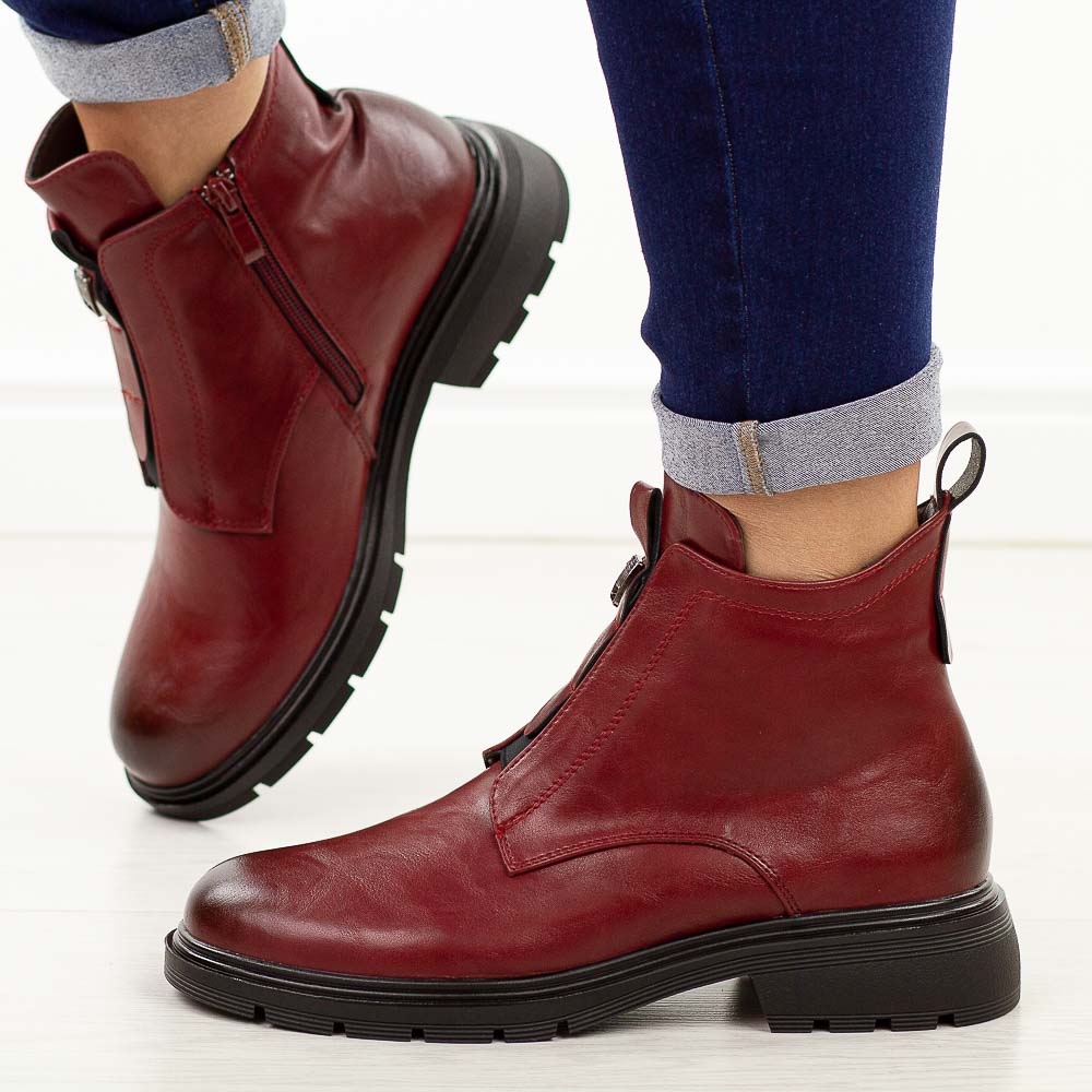 Czerwone botki damskie Jezzi 2501-1