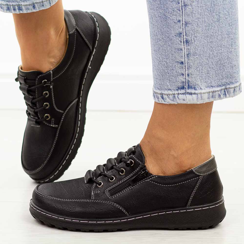 Czarne półbuty damskie Vinceza 87724