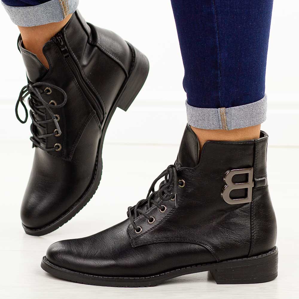 Czarne botki damskie zimowe Jezzi Asa62-119