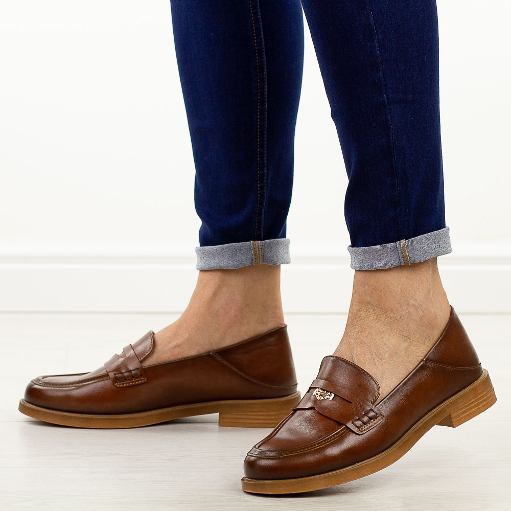 Brązowe mokasyny damskie Potocki 12678