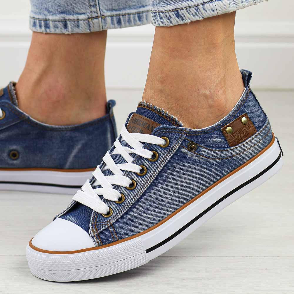 Jeansowe trampki damskie American Club Lh111