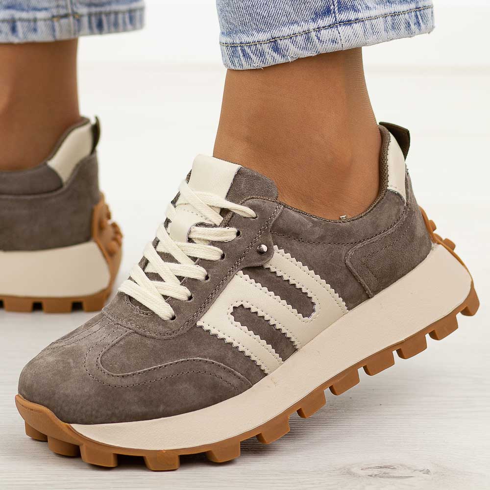 Taupe skórzane półbuty damskie Filippo Dp6743/26